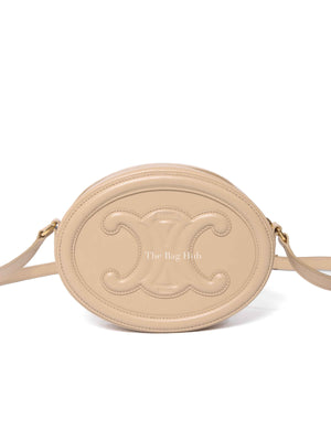 Celine Nude Leather Oval Crossbody Bag