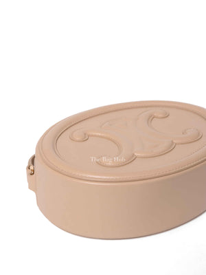 Celine Nude Leather Oval Crossbody Bag