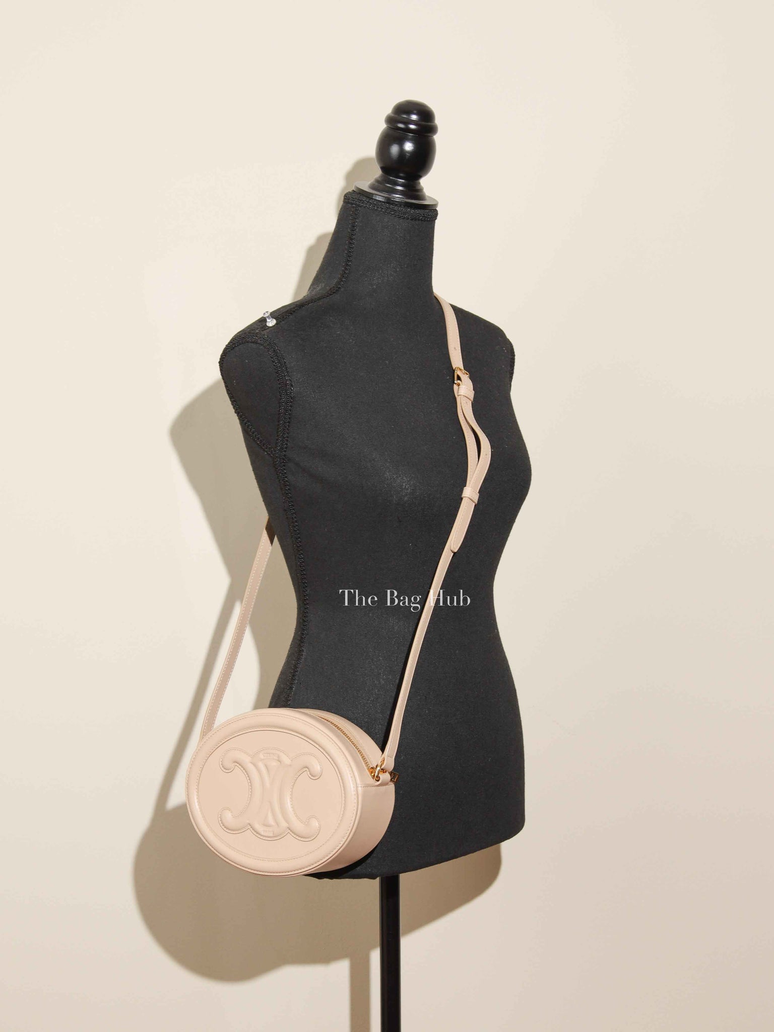 Celine Nude Leather Oval Crossbody Bag