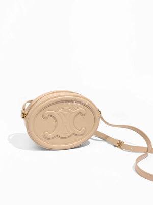 Celine Nude Leather Oval Crossbody Bag