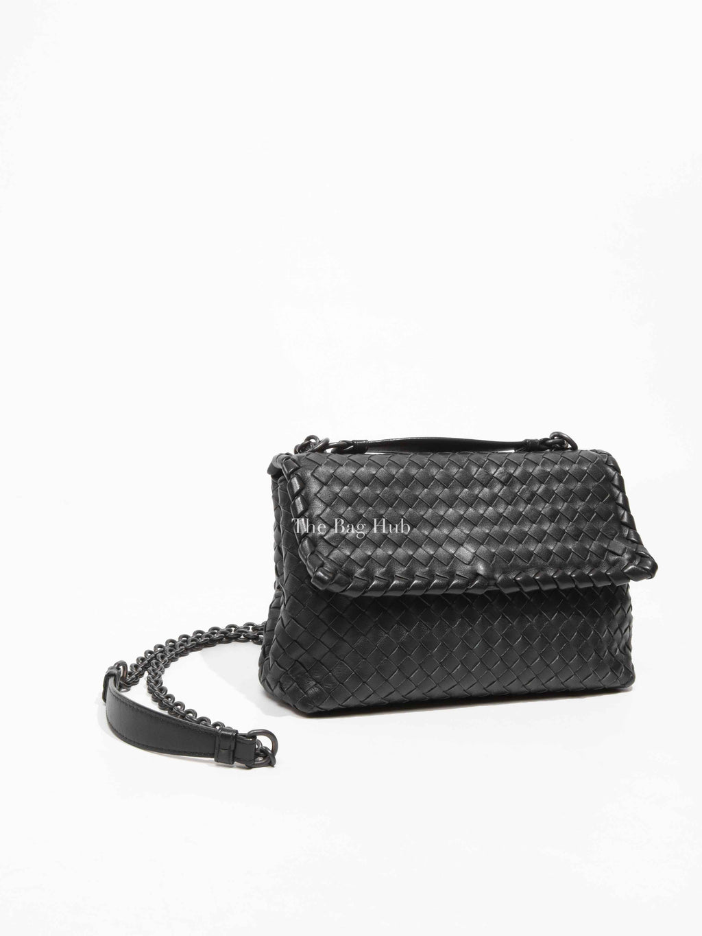 Bottega Veneta Black Leather Small Olimpia Shoulder Bag