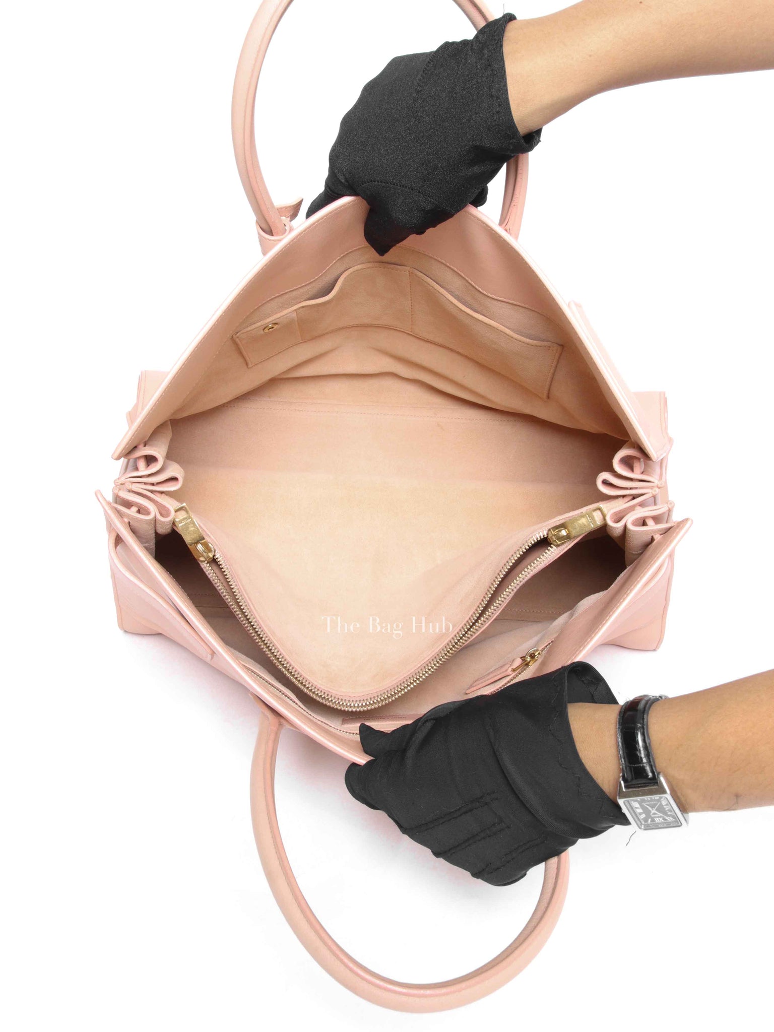 Saint Laurent Light Pink Leather Large Sac De Jour Bag