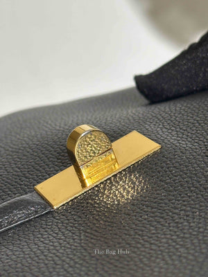 Celine Black Grained Leather Small 16 Top Handle Shoulder Bag