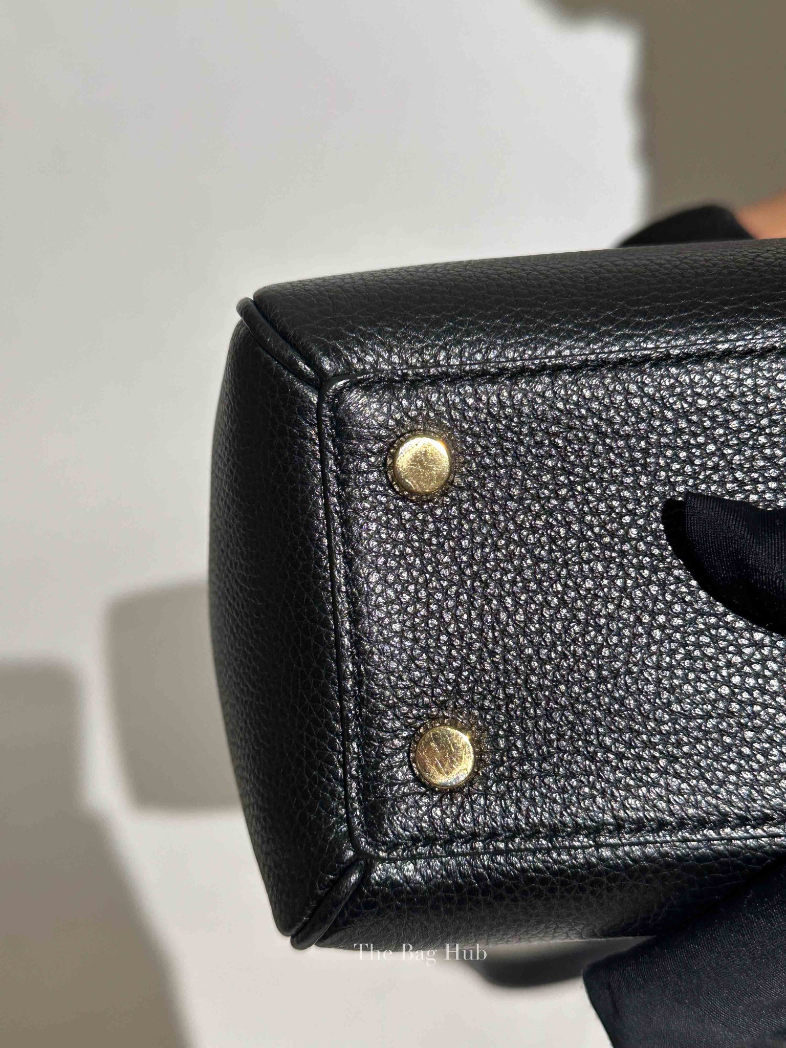 Celine Black Grained Leather Small 16 Top Handle Shoulder Bag