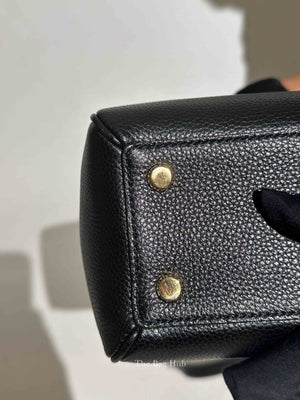 Celine Black Grained Leather Small 16 Top Handle Shoulder Bag