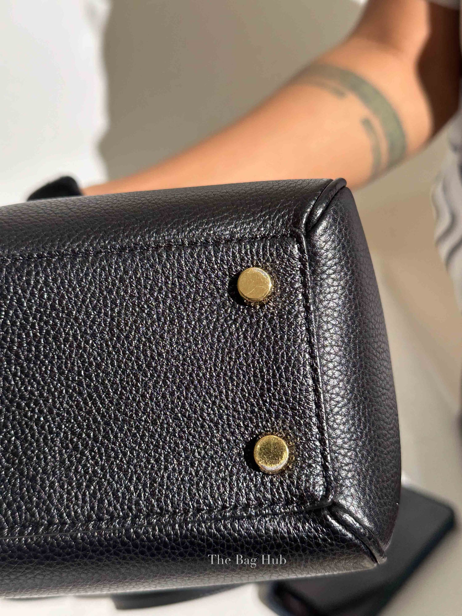Celine Black Grained Leather Small 16 Top Handle Shoulder Bag