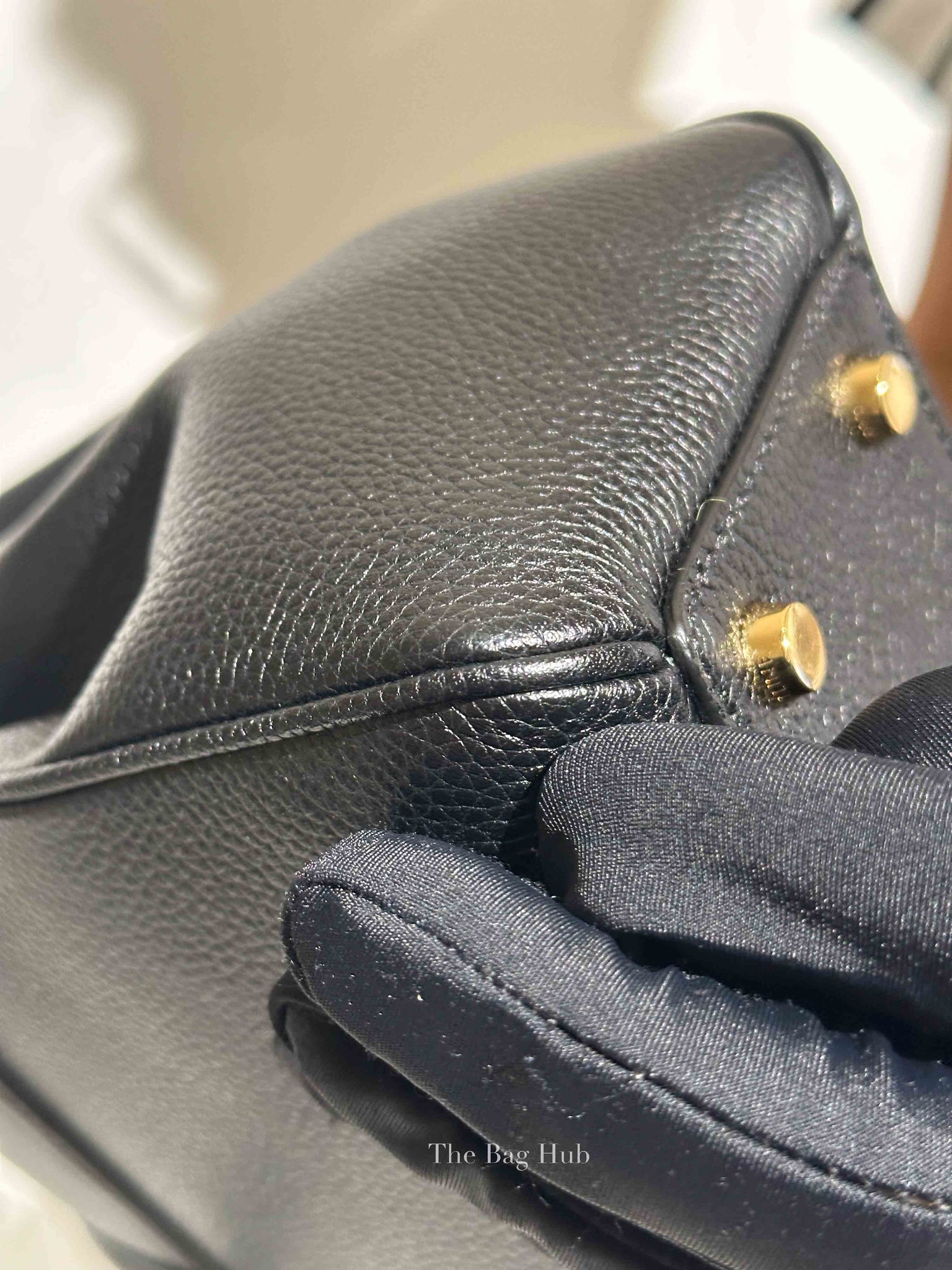 Celine Black Grained Leather Small 16 Top Handle Shoulder Bag