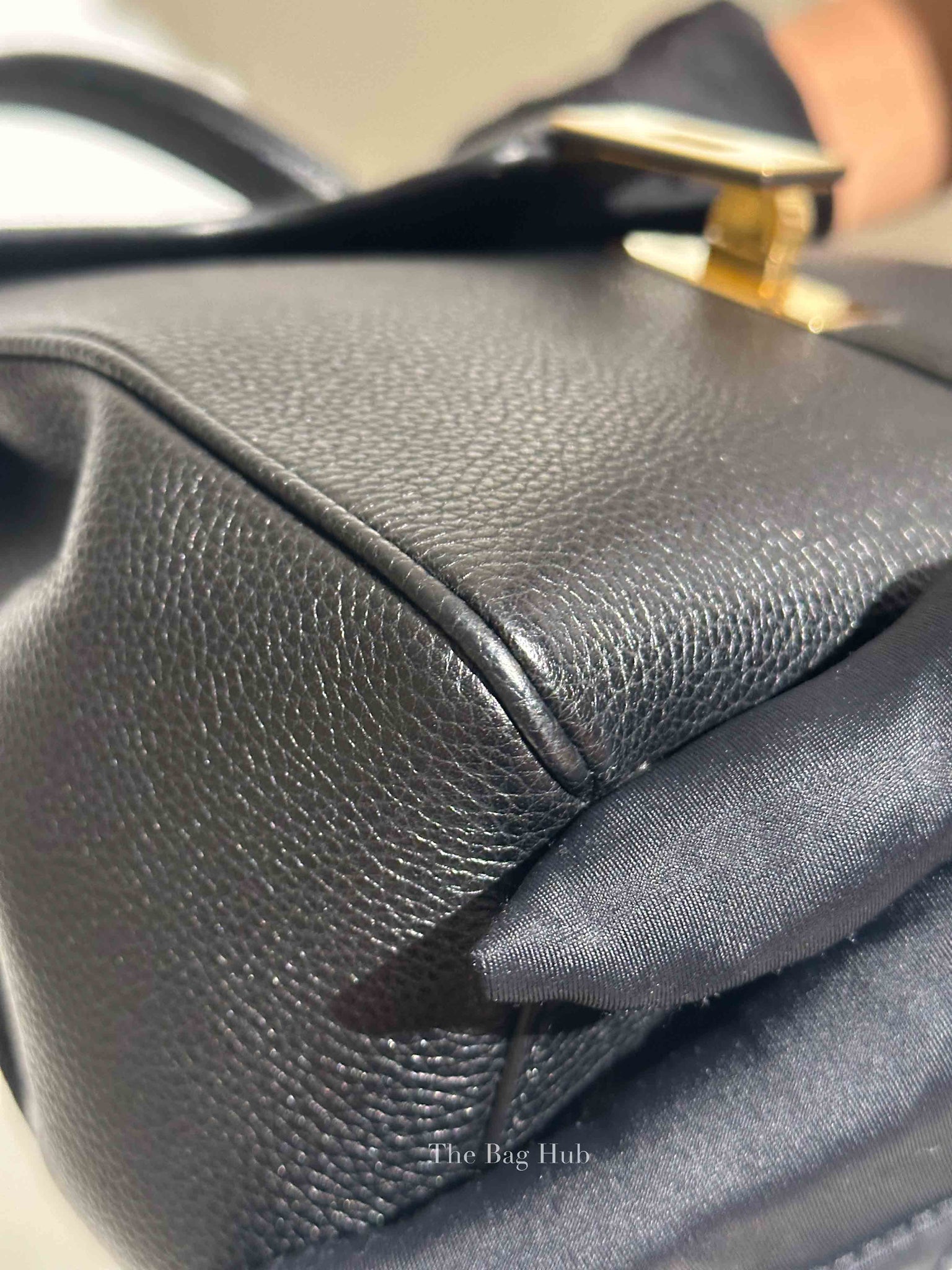 Celine Black Grained Leather Small 16 Top Handle Shoulder Bag