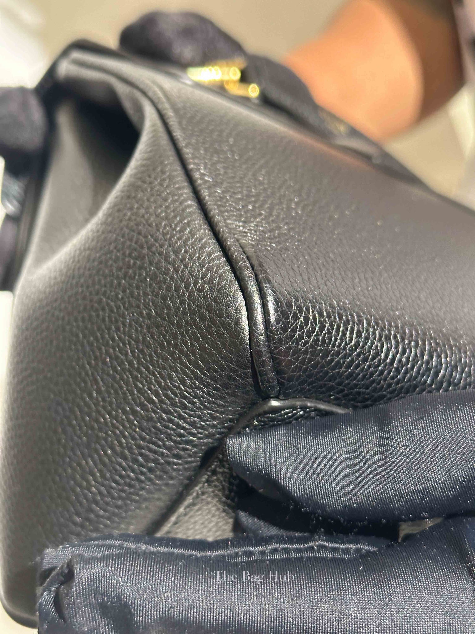 Celine Black Grained Leather Small 16 Top Handle Shoulder Bag