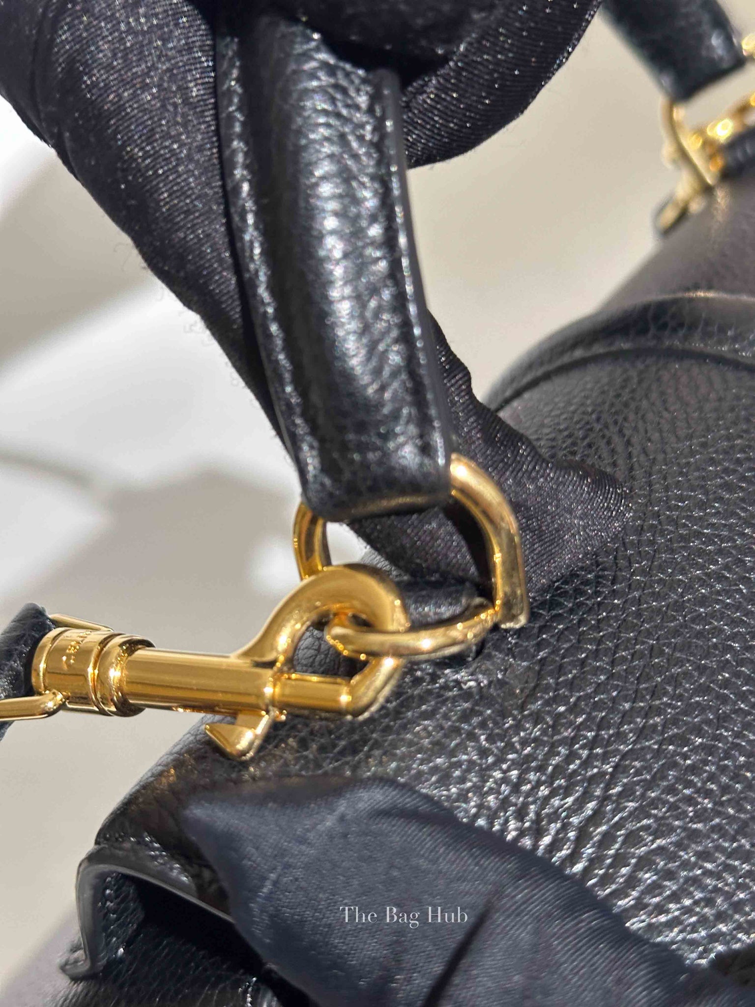 Celine Black Grained Leather Small 16 Top Handle Shoulder Bag