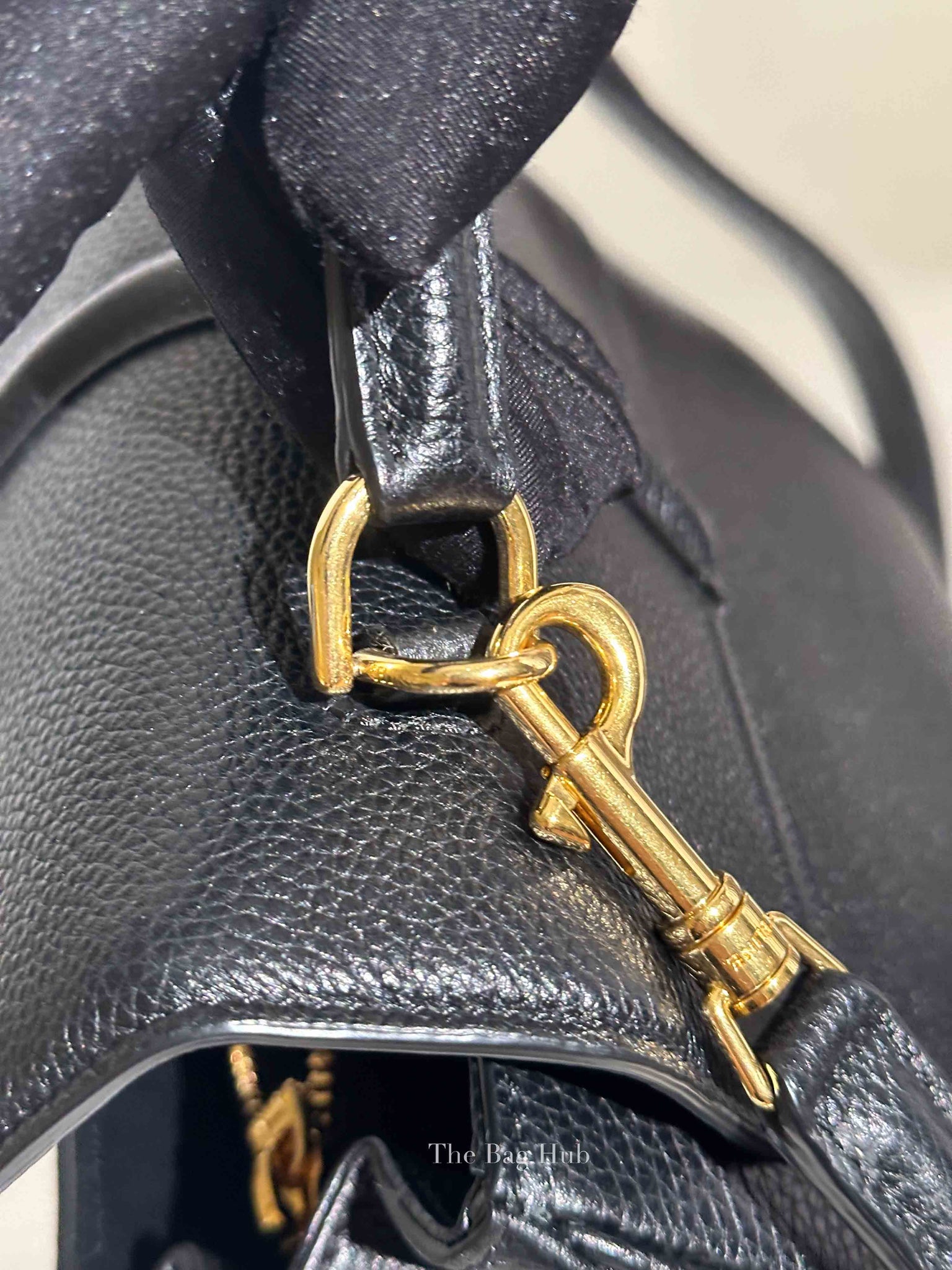 Celine Black Grained Leather Small 16 Top Handle Shoulder Bag