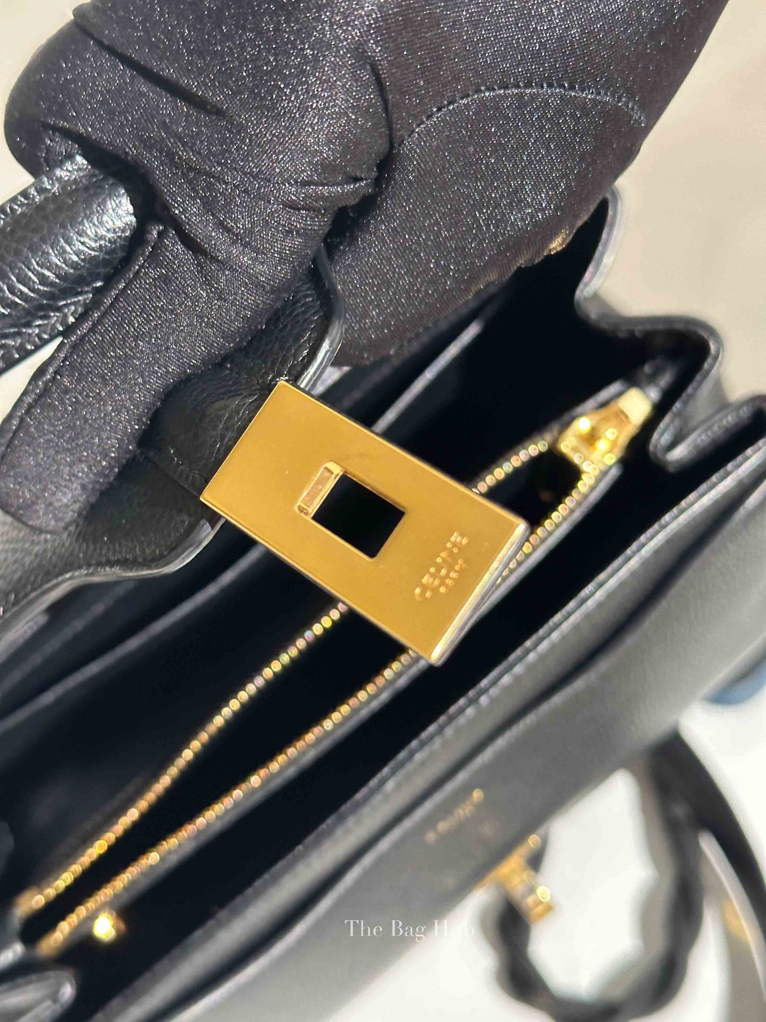 Celine Black Grained Leather Small 16 Top Handle Shoulder Bag