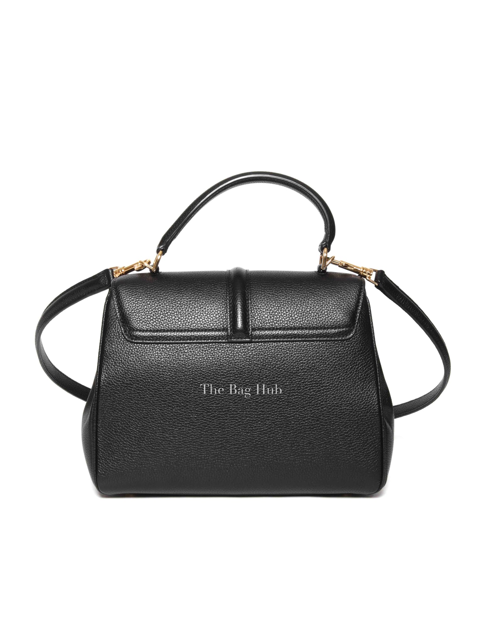 Celine Black Grained Leather Small 16 Top Handle Shoulder Bag