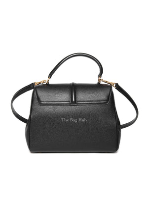 Celine Black Grained Leather Small 16 Top Handle Shoulder Bag