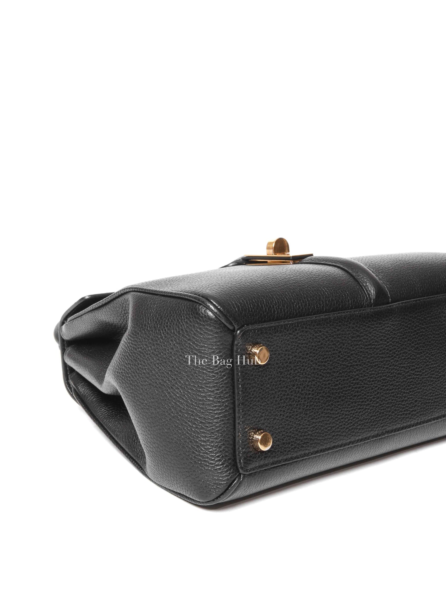 Celine Black Grained Leather Small 16 Top Handle Shoulder Bag