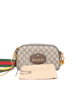 Gucci Beige New Acero Crop GG Supreme Monogram Web Neo Vintage Shoulder Bag