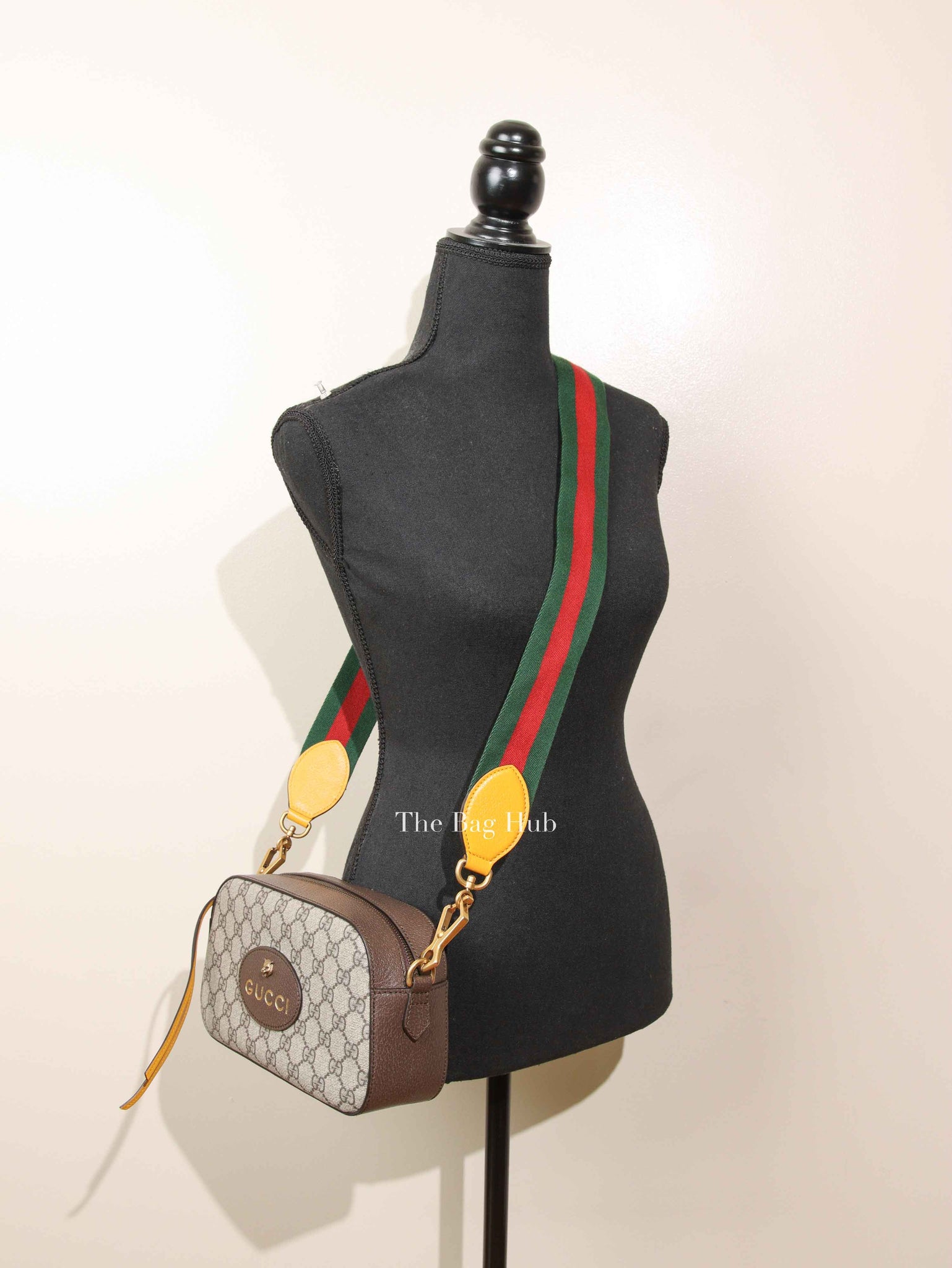 Gucci Beige New Acero Crop GG Supreme Monogram Web Neo Vintage Shoulder Bag