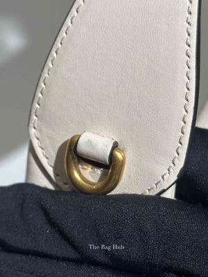 Gucci White Leather Marmont Half Moon Small Shoulder Bag