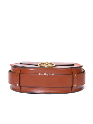 Chloe Sepia Brown Shiny Calfskin & Suade Leather Large Tess Shoulder Bag