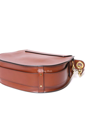 Chloe Sepia Brown Shiny Calfskin & Suade Leather Large Tess Shoulder Bag