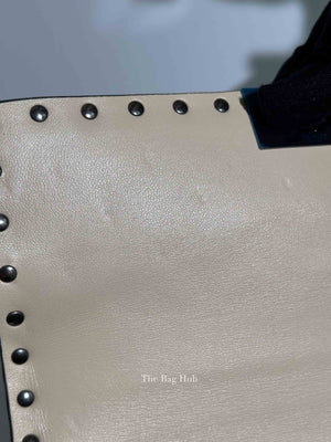 Valentino Light Ivory Lambskin Leather Medium Rockstud Spike Shoulder Bag
