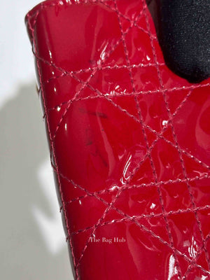 Dior Red Patent Cannage Mini Lady Dior Wallet