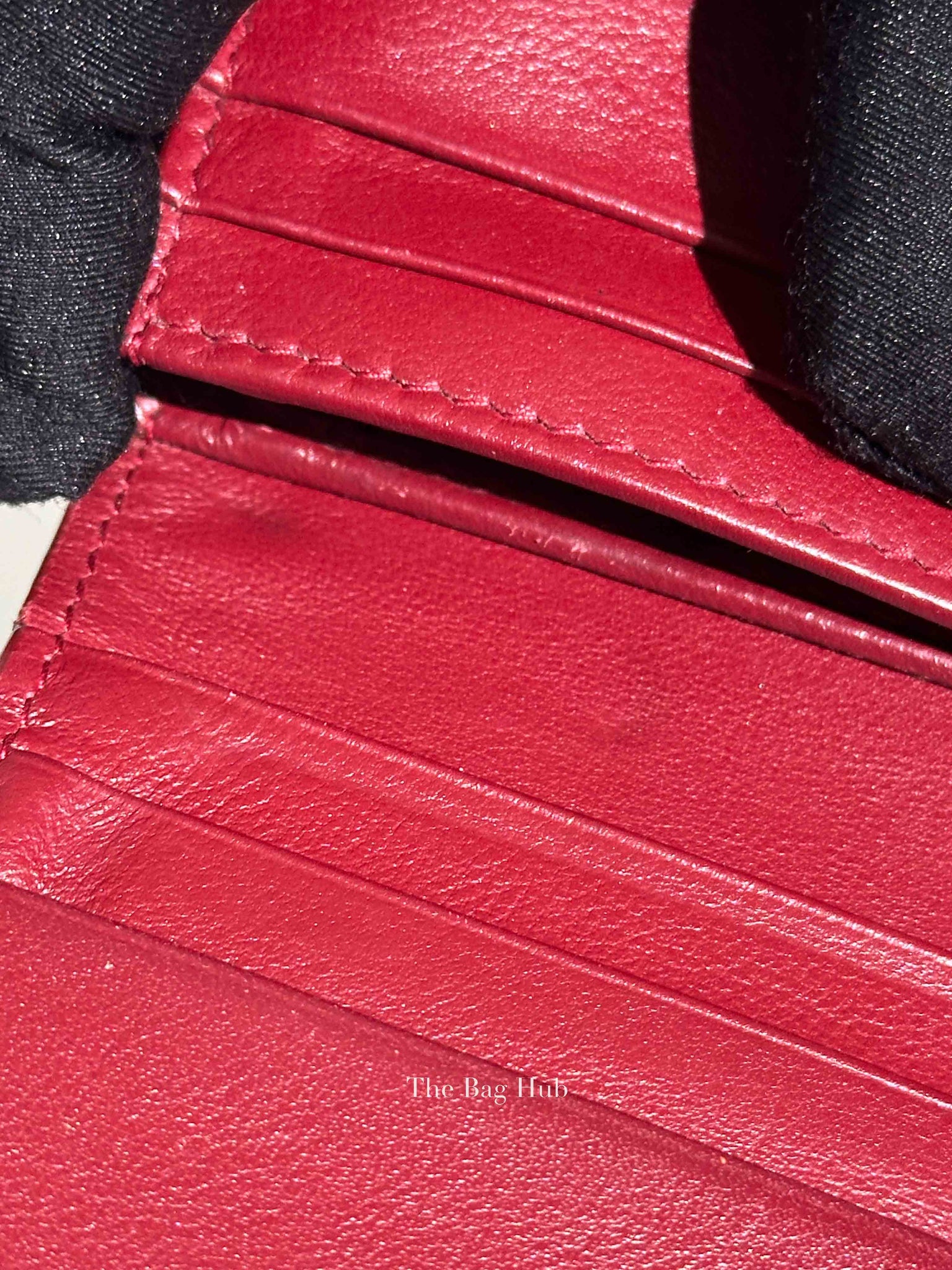 Dior Red Patent Cannage Mini Lady Dior Wallet
