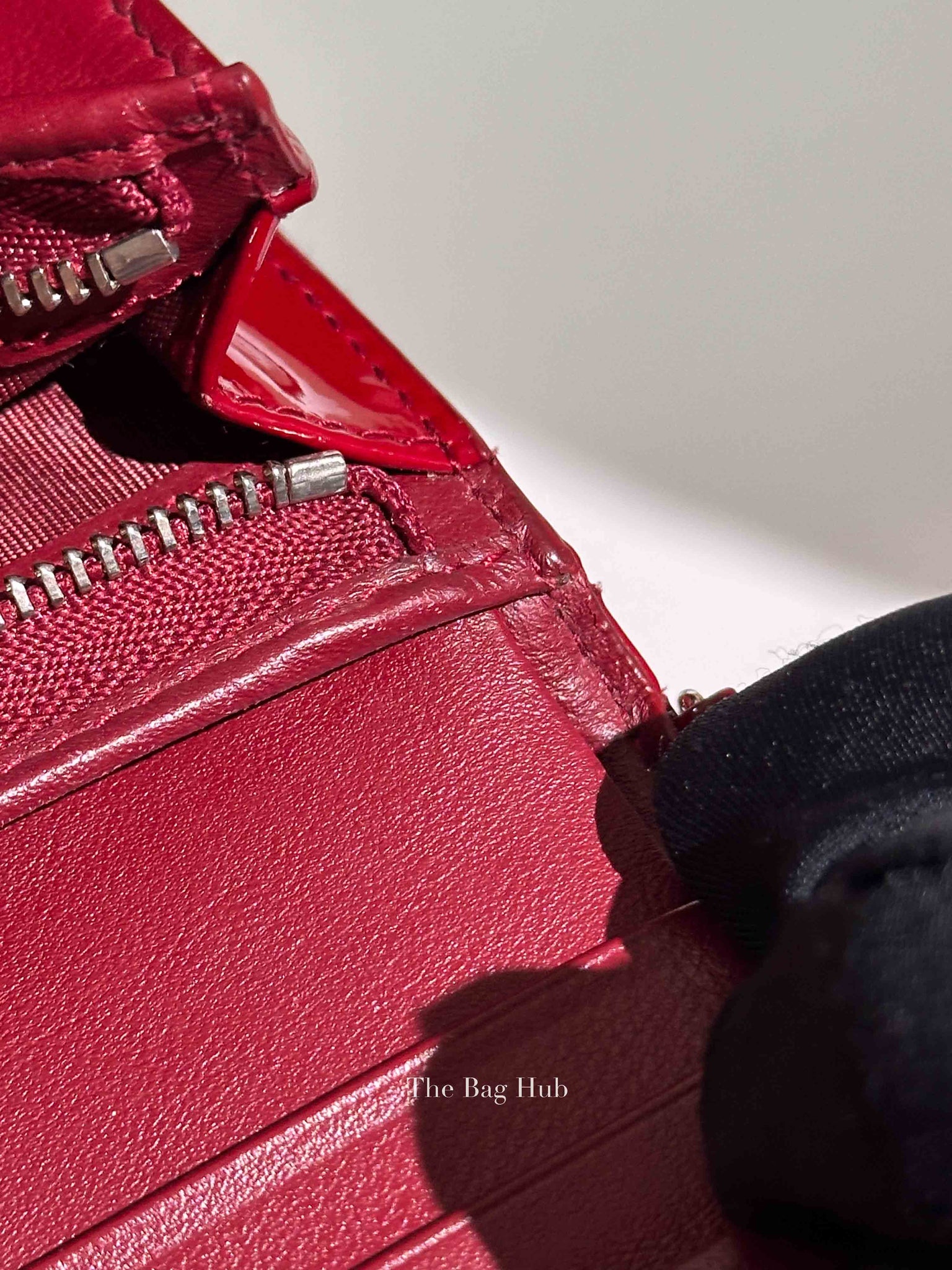 Dior Red Patent Cannage Mini Lady Dior Wallet