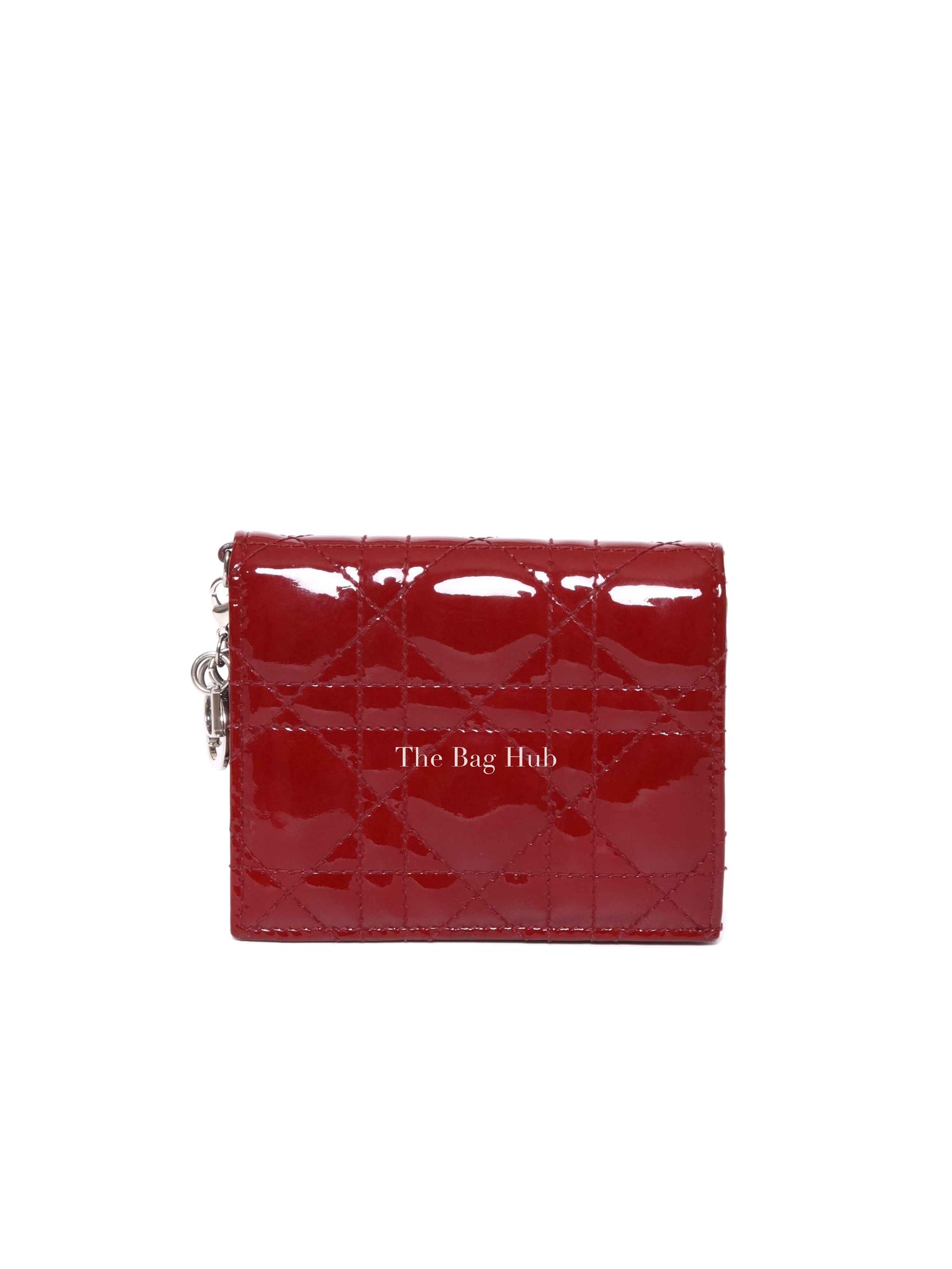 Dior Red Patent Cannage Mini Lady Dior Wallet