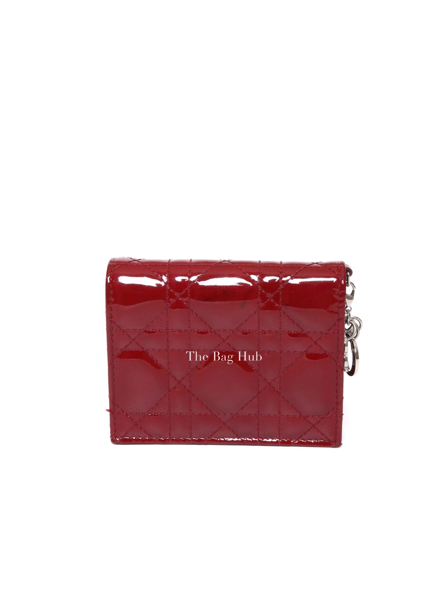 Dior Red Patent Cannage Mini Lady Dior Wallet