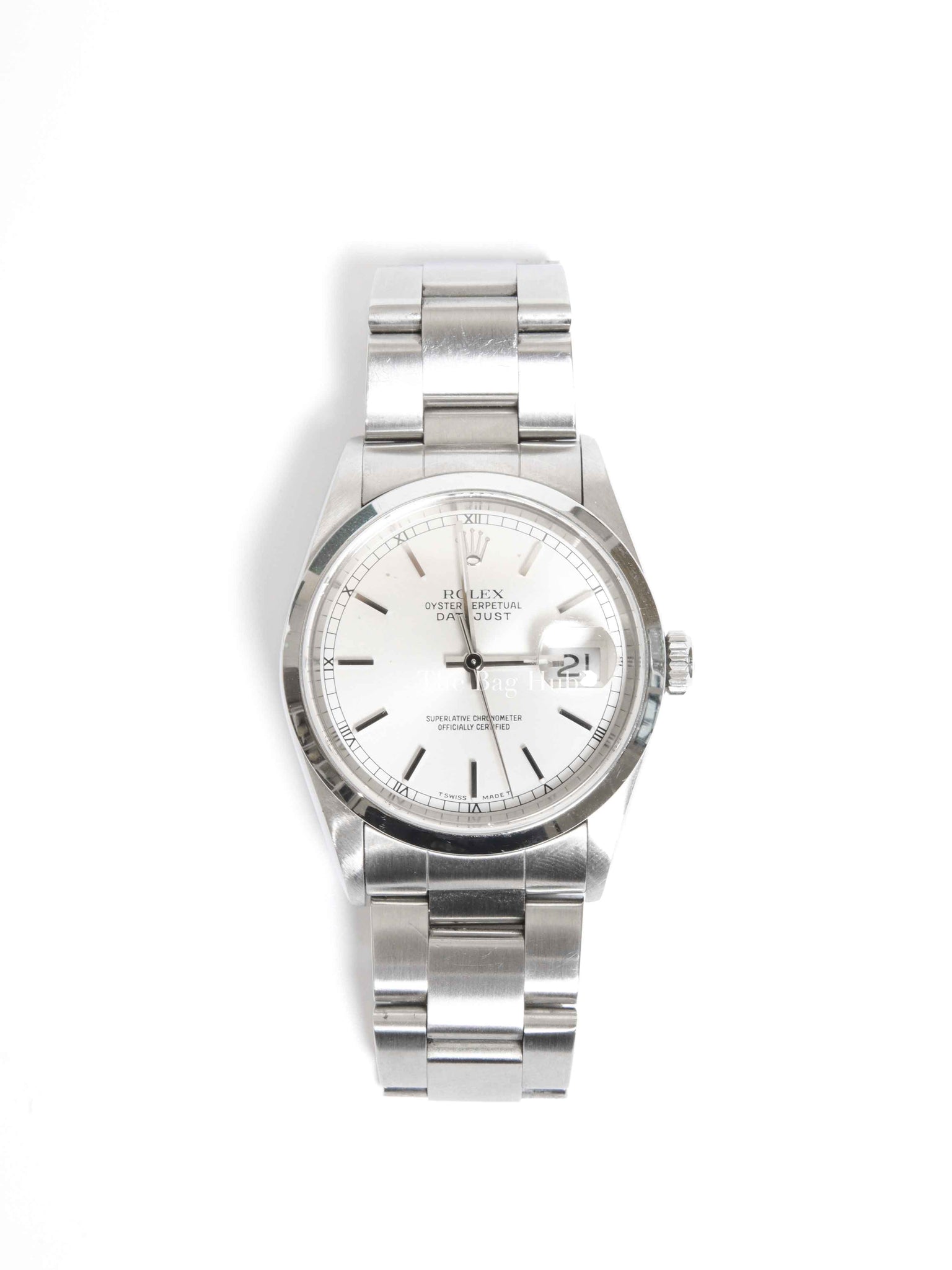 Rolex Stainless Steel White Dial Oyster Perpetual Datejust 36mm Watch