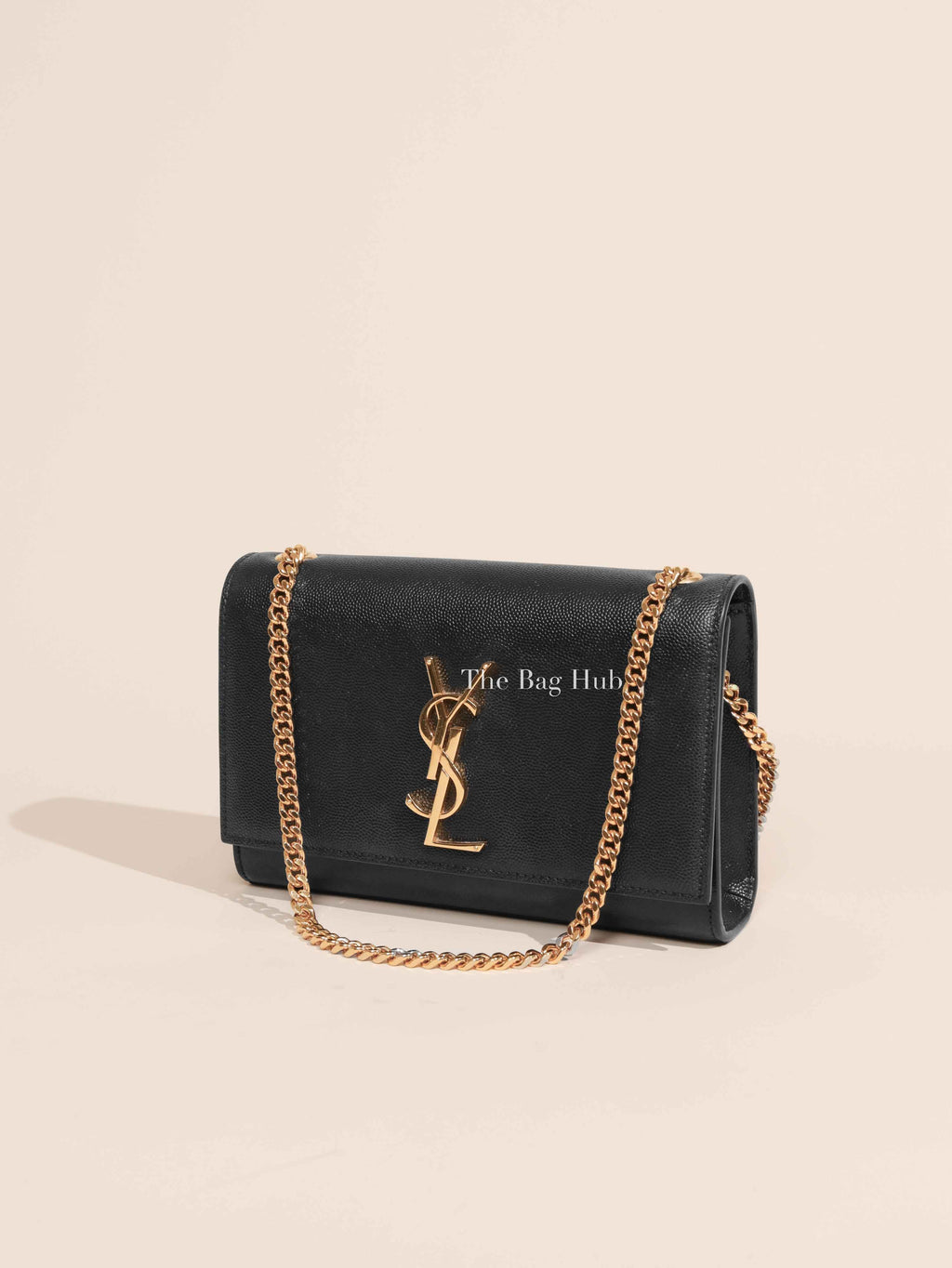 Saint Laurent Black Leather Grain De Poudre Monogram Kate Satchel Small Shoulder Bag