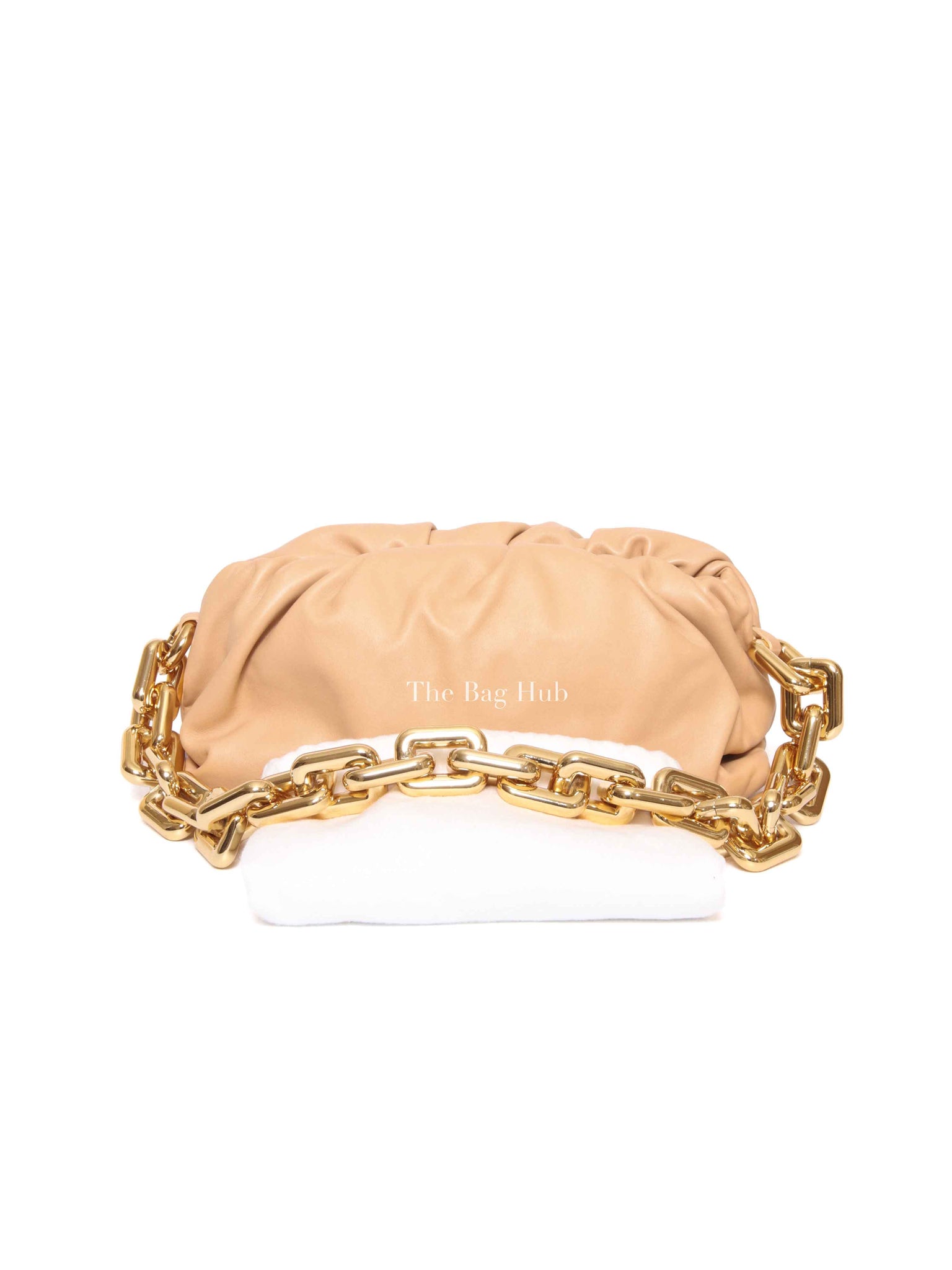 Bottega Veneta Almond Calfskin Chain Pouch Bag