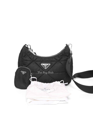 Prada Black Padded Re-Nylon Shoulder Bag