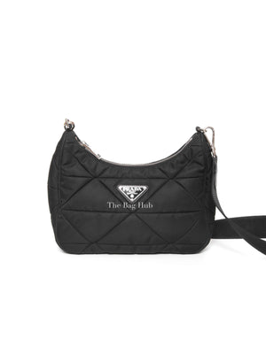 Prada Black Padded Re-Nylon Shoulder Bag