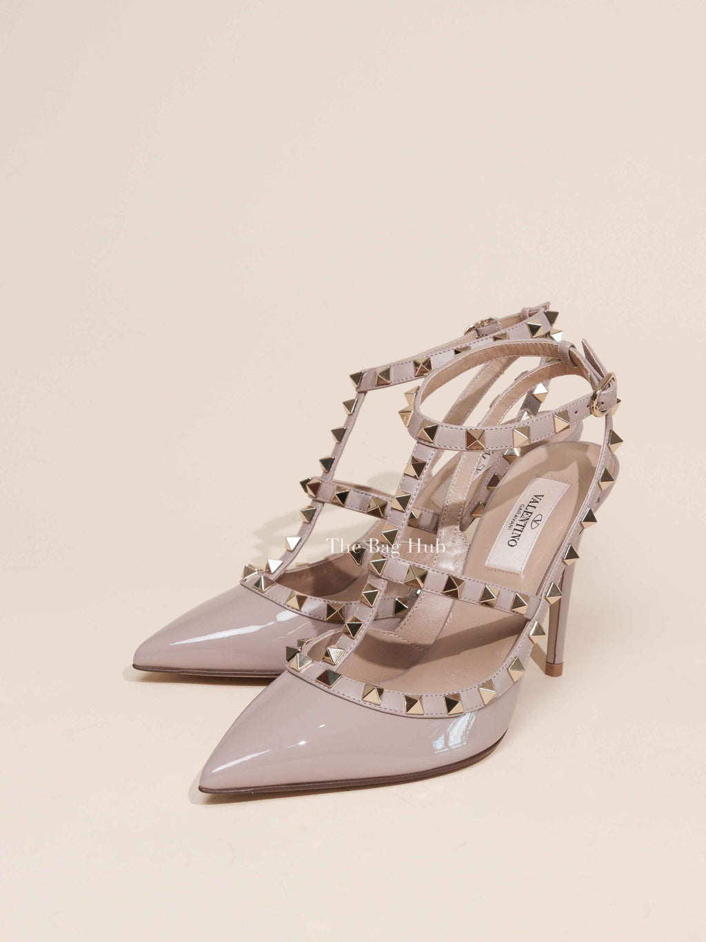 Valentino Poudre Patent Rockstud Caged Pumps Size 37.5