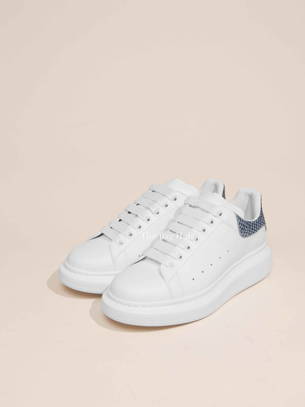 Alexander McQueen White Ice Snake Oversize Sneakers Size 38