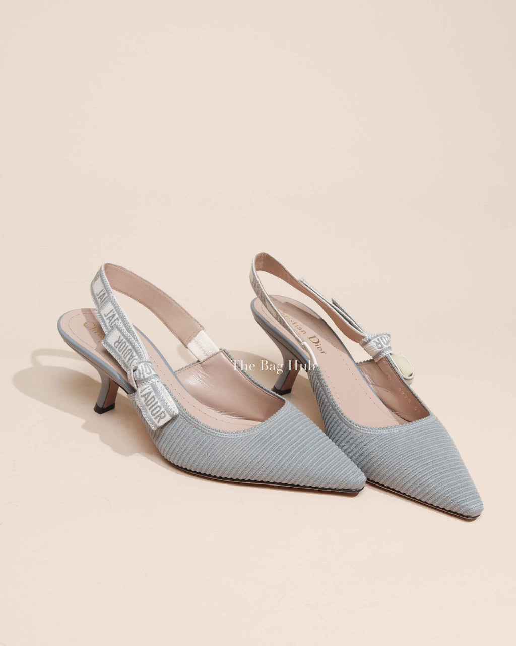 Dior Grey Technical Canvas J'Adior Slingback Sandals Size 38
