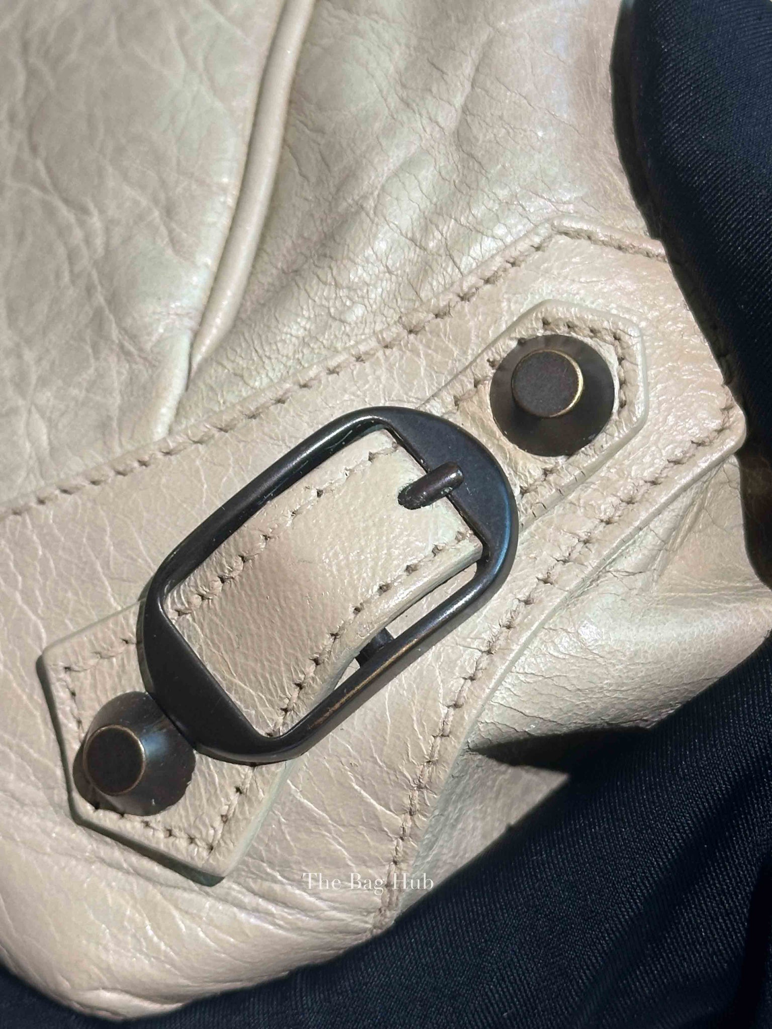 Balenciaga Naturale Lambskin Motocross Sunday Small Tote Bag