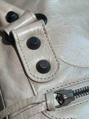 Balenciaga Naturale Lambskin Motocross Sunday Small Tote Bag
