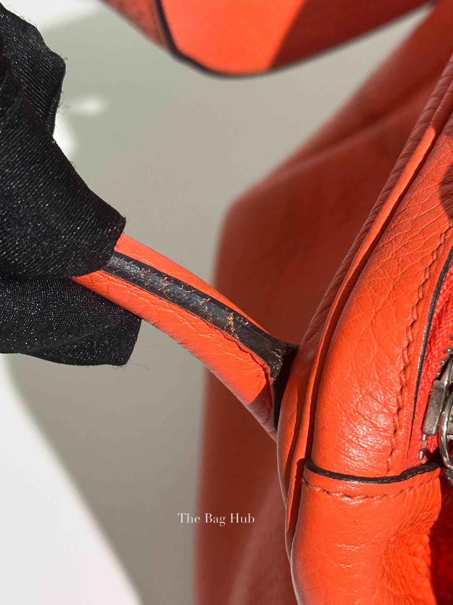 Hermes Orange Clemence Leather Lindy 30 Bag PHW