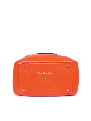 Hermes Orange Clemence Leather Lindy 30 Bag PHW
