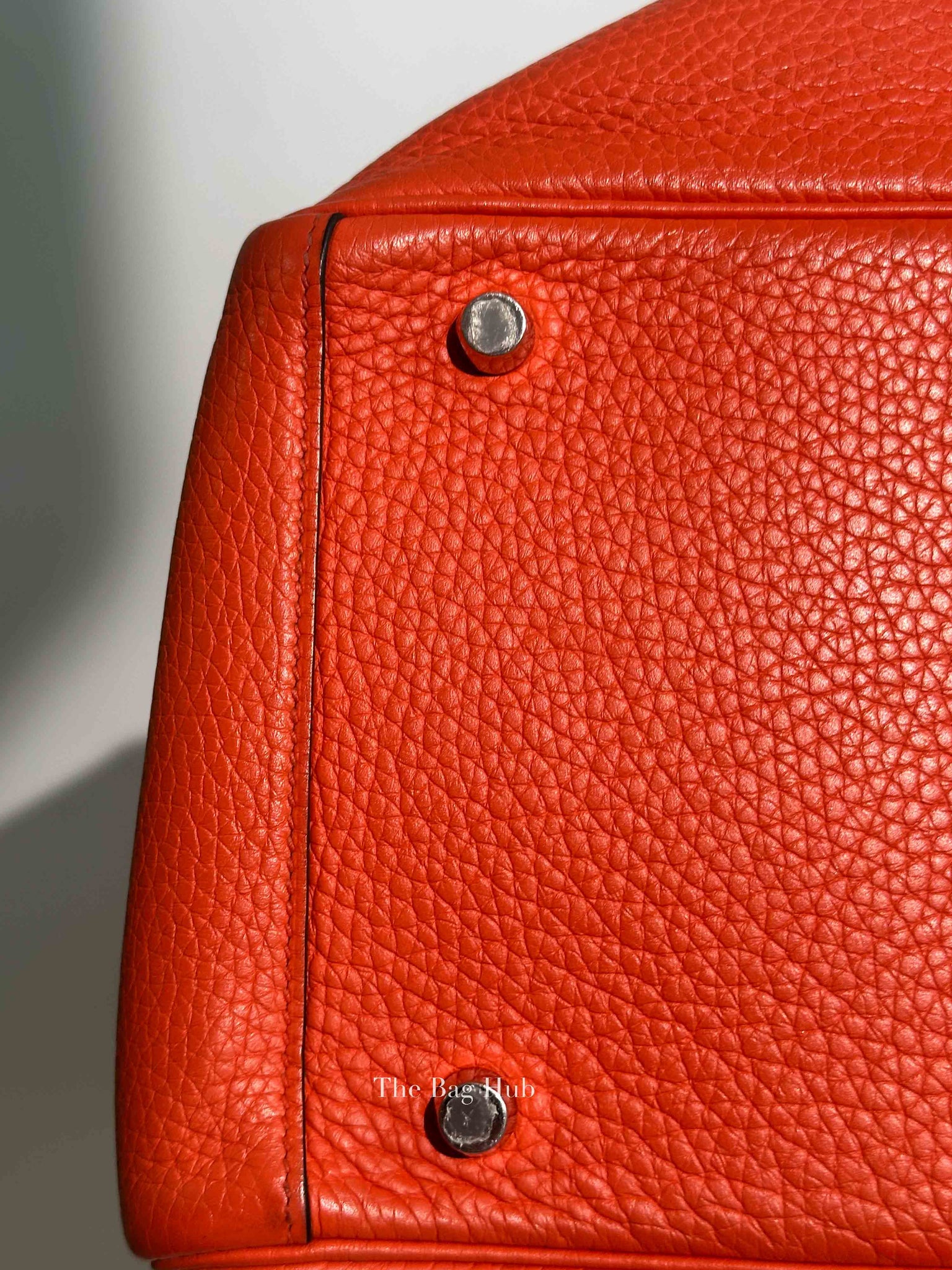 Hermes Orange Clemence Leather Lindy 30 Bag PHW