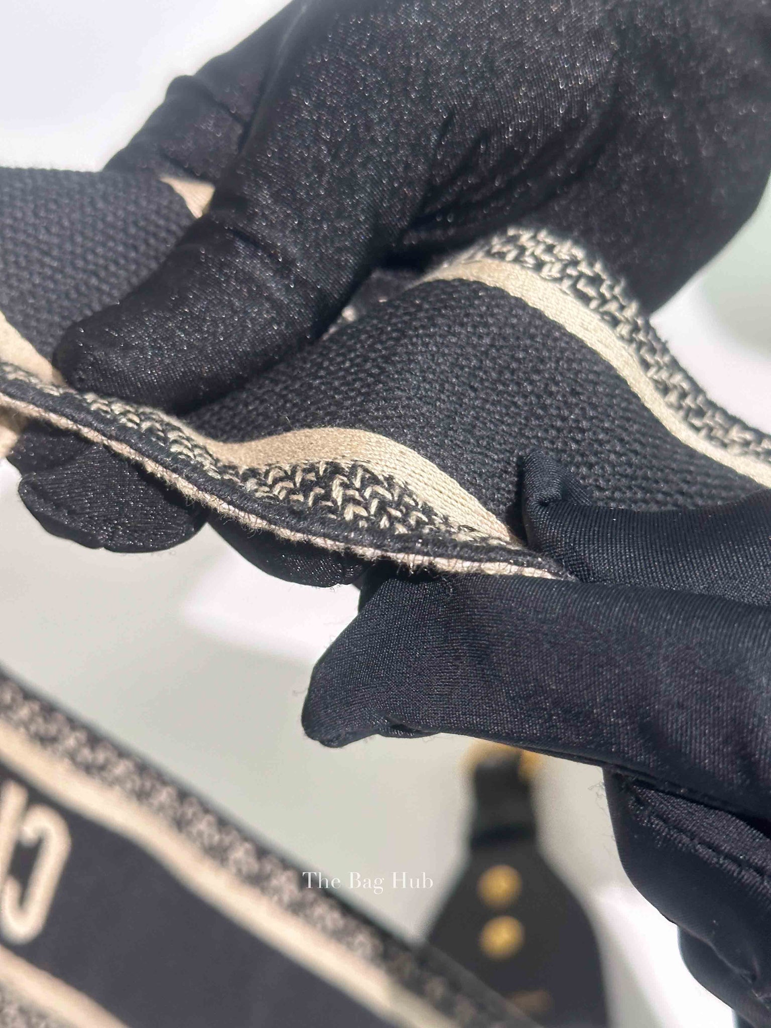Dior Black Canvas Embroidered Shoulder Strap