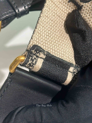 Dior Black Canvas Embroidered Shoulder Strap
