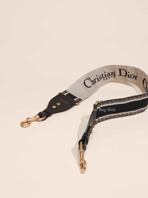 Dior Black Canvas Embroidered Shoulder Strap