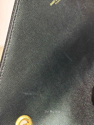 Saint Laurent Black Matelasse Leather Large Cassandre Flap Bag