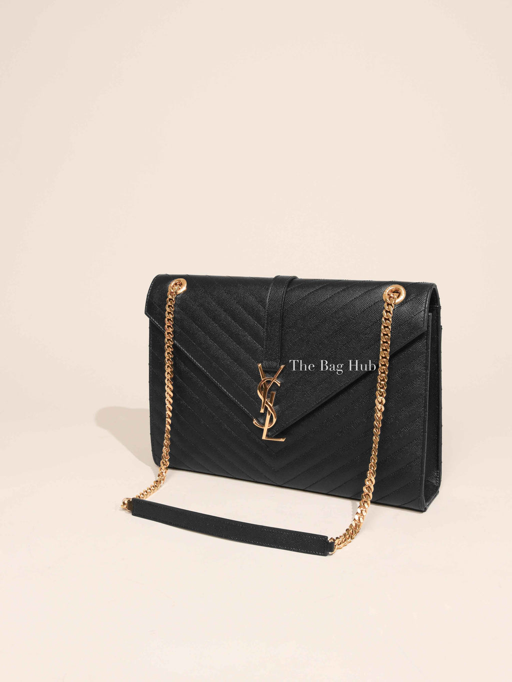 Saint Laurent Black Matelasse Leather Large Cassandre Flap Bag