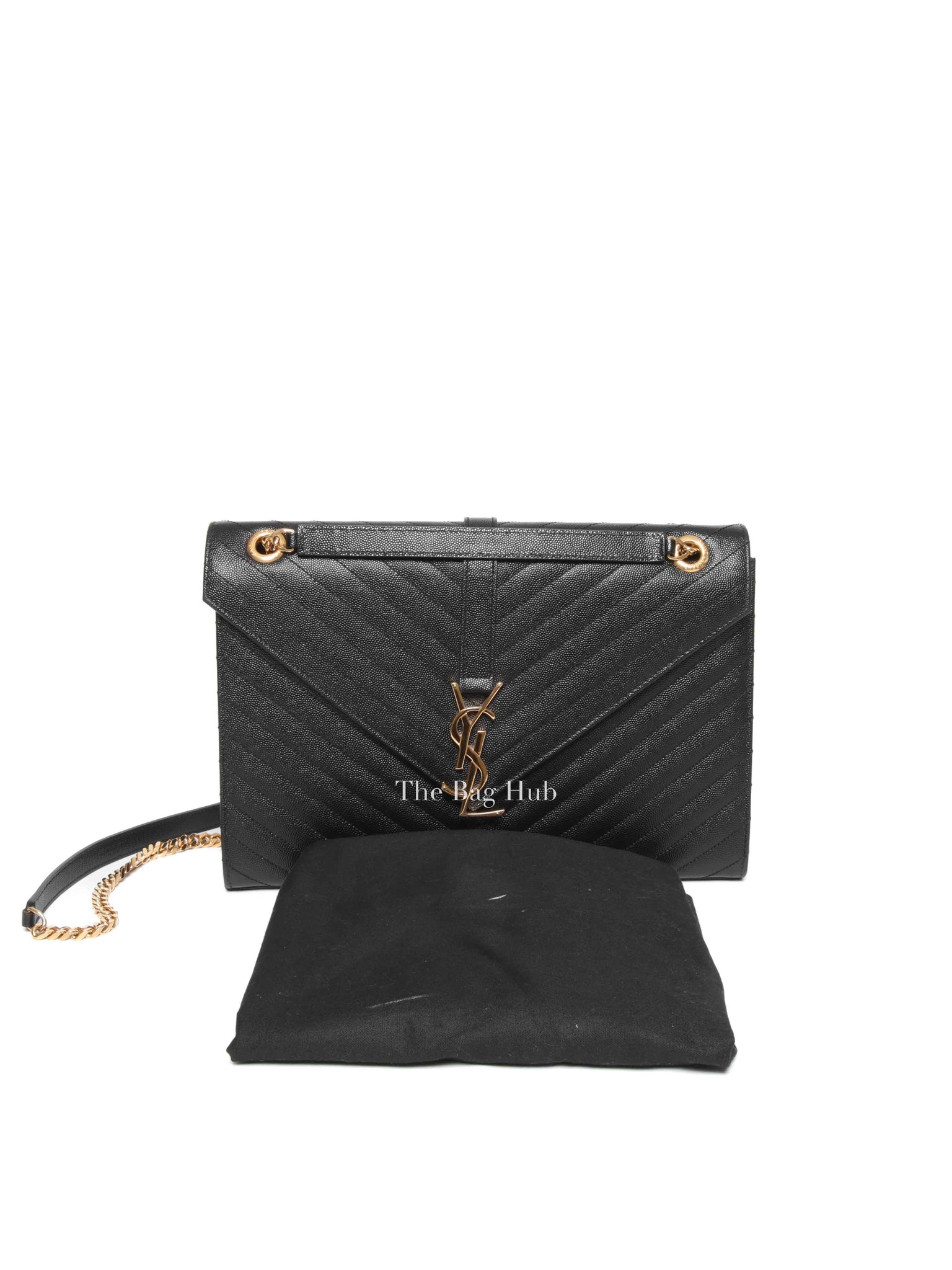 Saint Laurent Black Matelasse Leather Large Cassandre Flap Bag