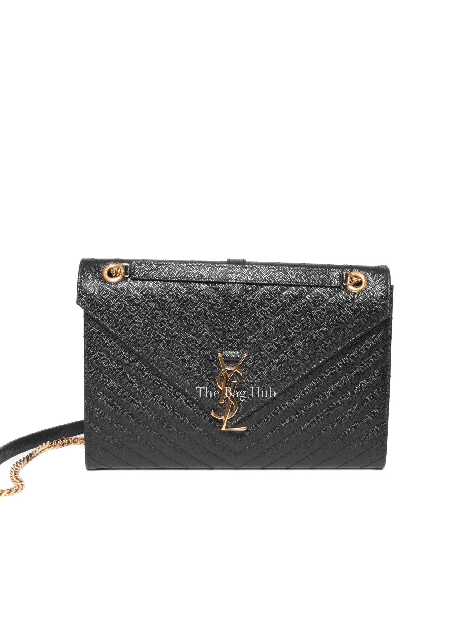 Saint Laurent Black Matelasse Leather Large Cassandre Flap Bag
